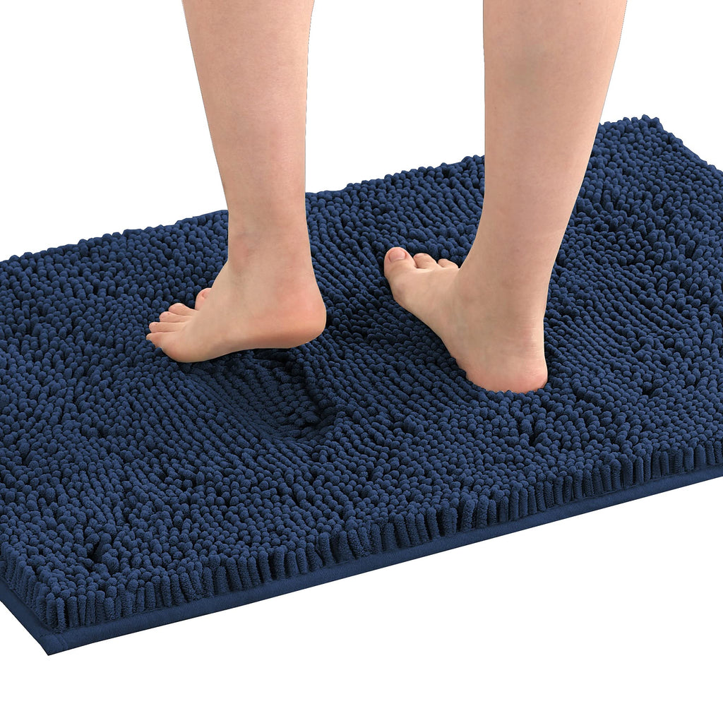 Chenille Bath Mat – Ultra-Soft, Non-Slip & Quick Dry | Navy