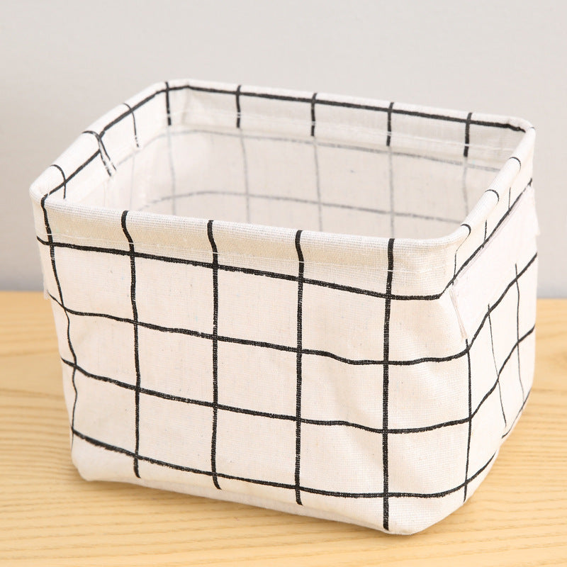 Woven Cotton & Linen Desktop Storage Basket