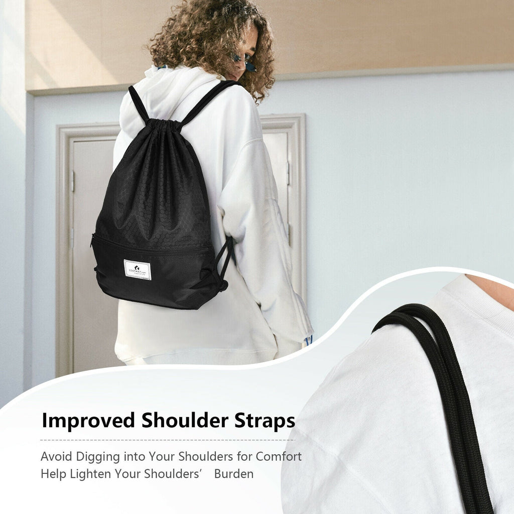 Foldable Drawstring Backpack – Lightweight College Bag for Campus & Gym