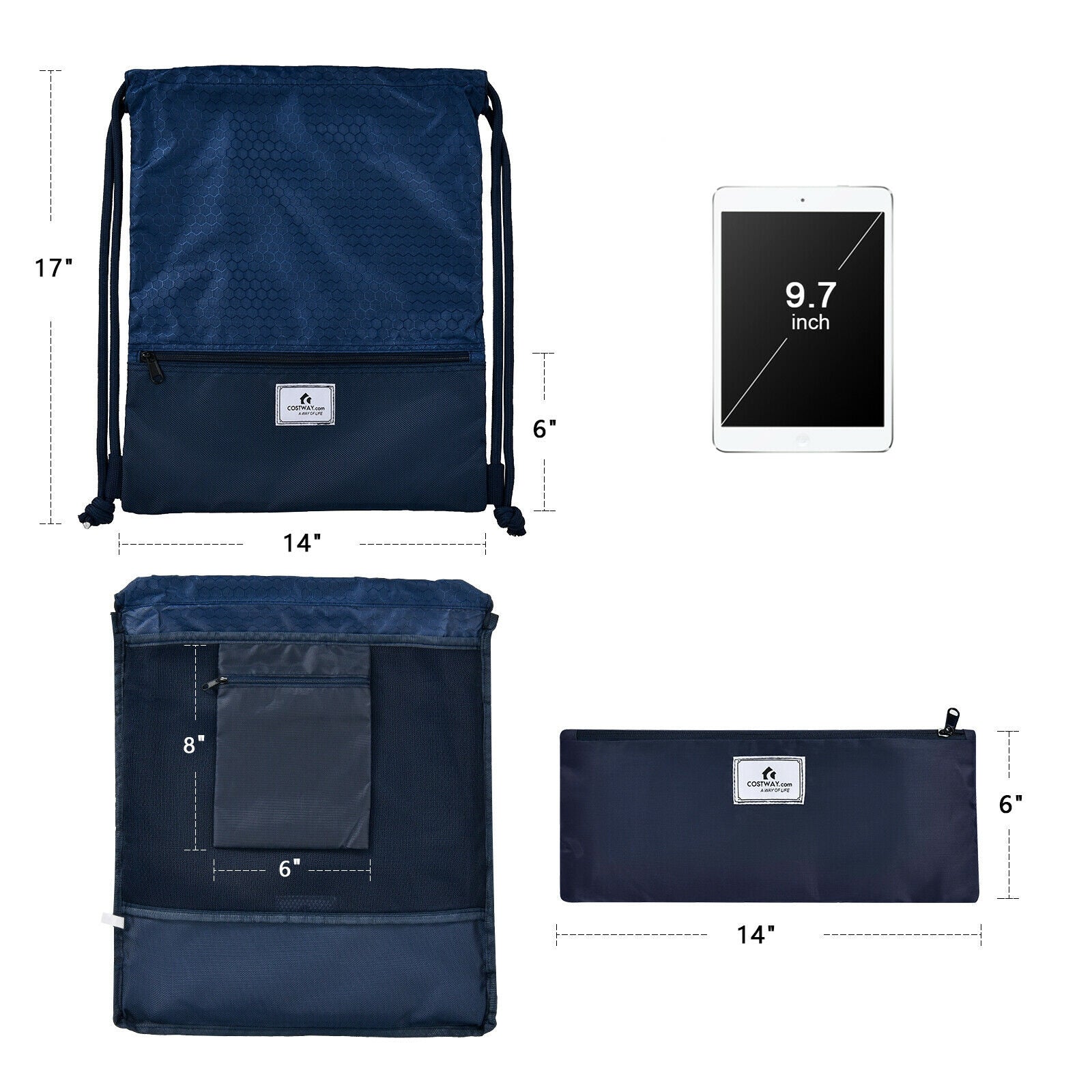 Foldable Drawstring Backpack – Lightweight College Bag for Campus & Gym