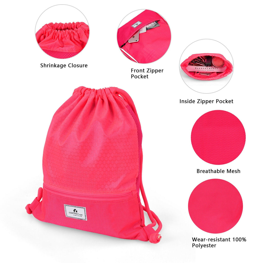Foldable Drawstring Backpack – Lightweight College Bag for Campus & Gym