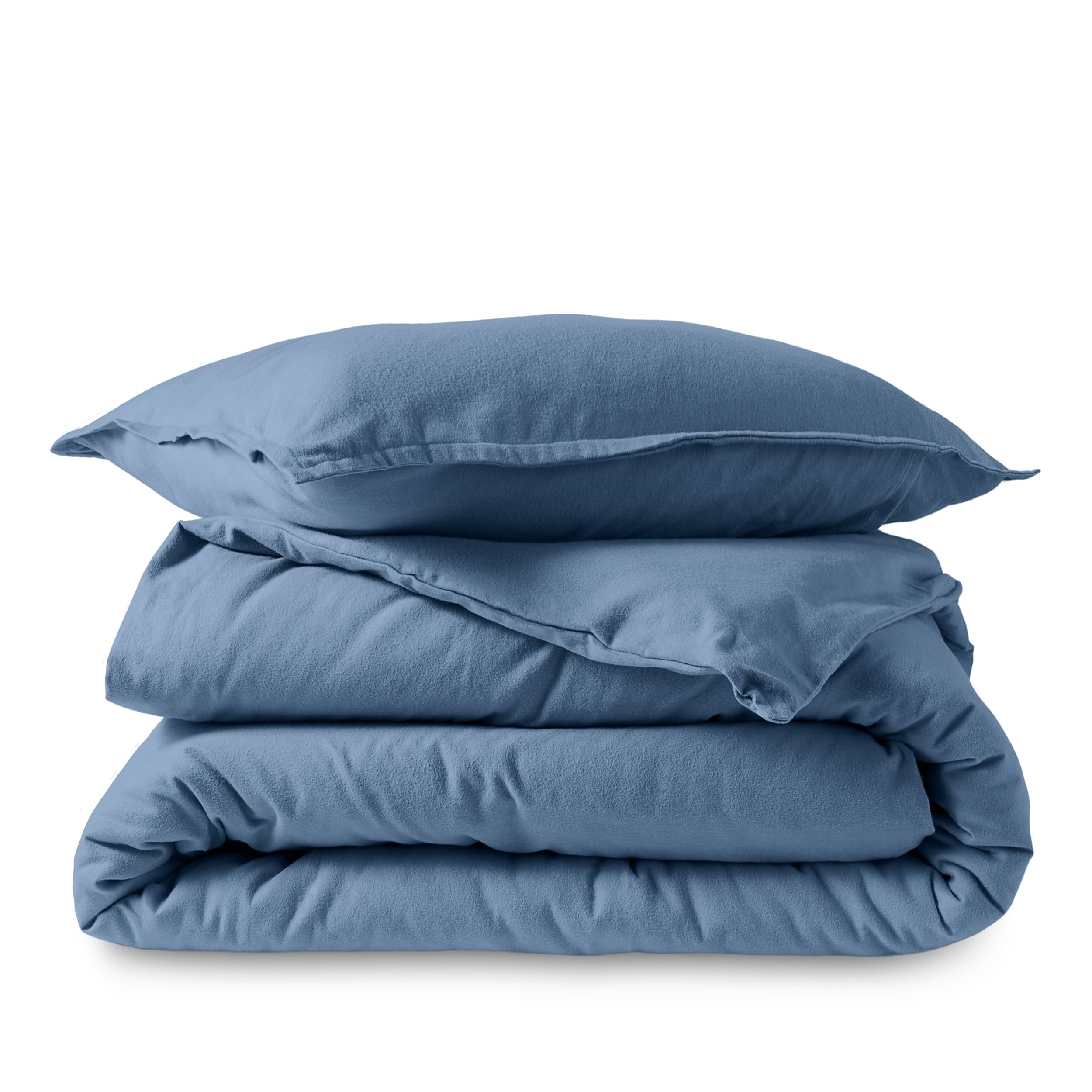 Flannel Duvet Cover Set Twin XL for Tall Athletes and College Students 100% Cotton Ultra-Soft
