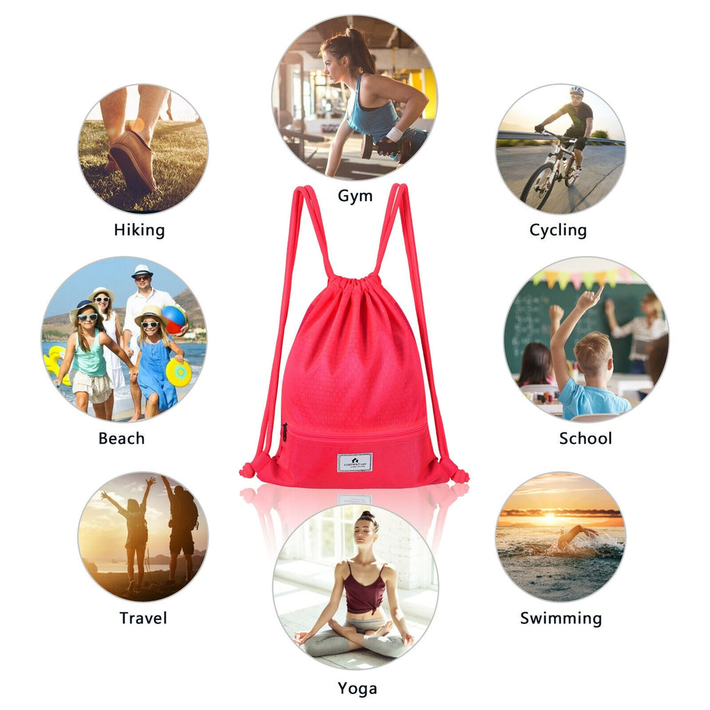 Foldable Drawstring Backpack – Lightweight College Bag for Campus & Gym