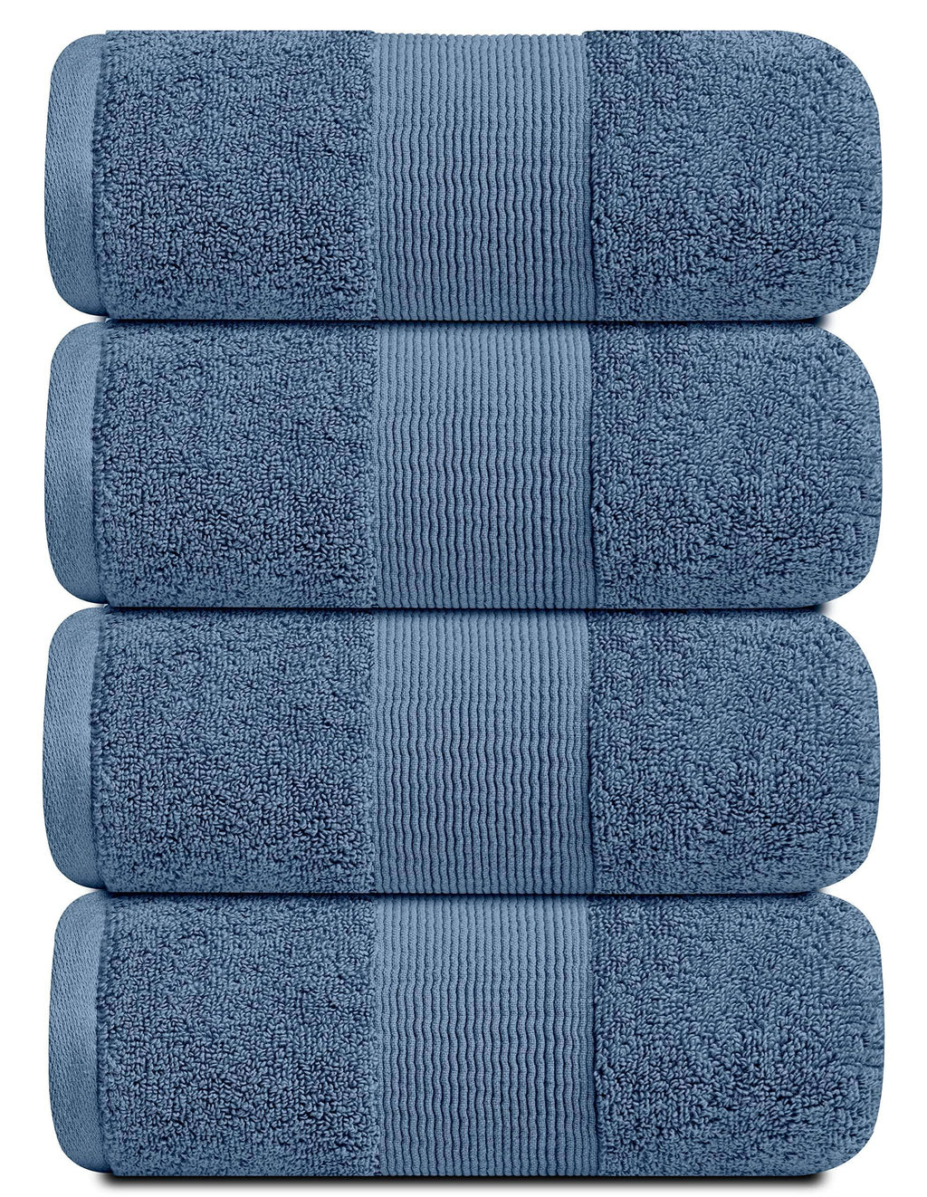 Soft Bath Towels for Dorm 4 Pack Luxury Plush Cotton 28x55 Inches