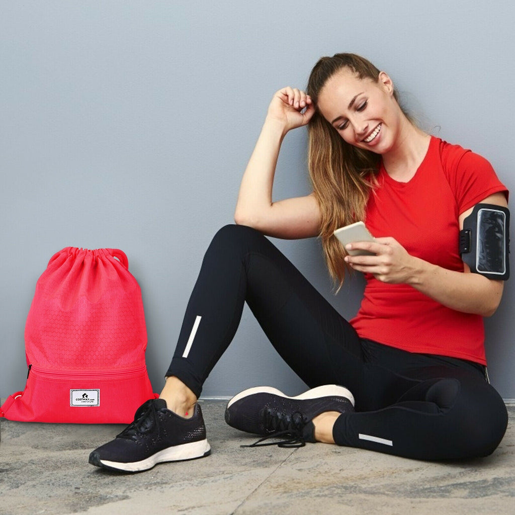 Foldable Drawstring Backpack – Lightweight College Bag for Campus & Gym