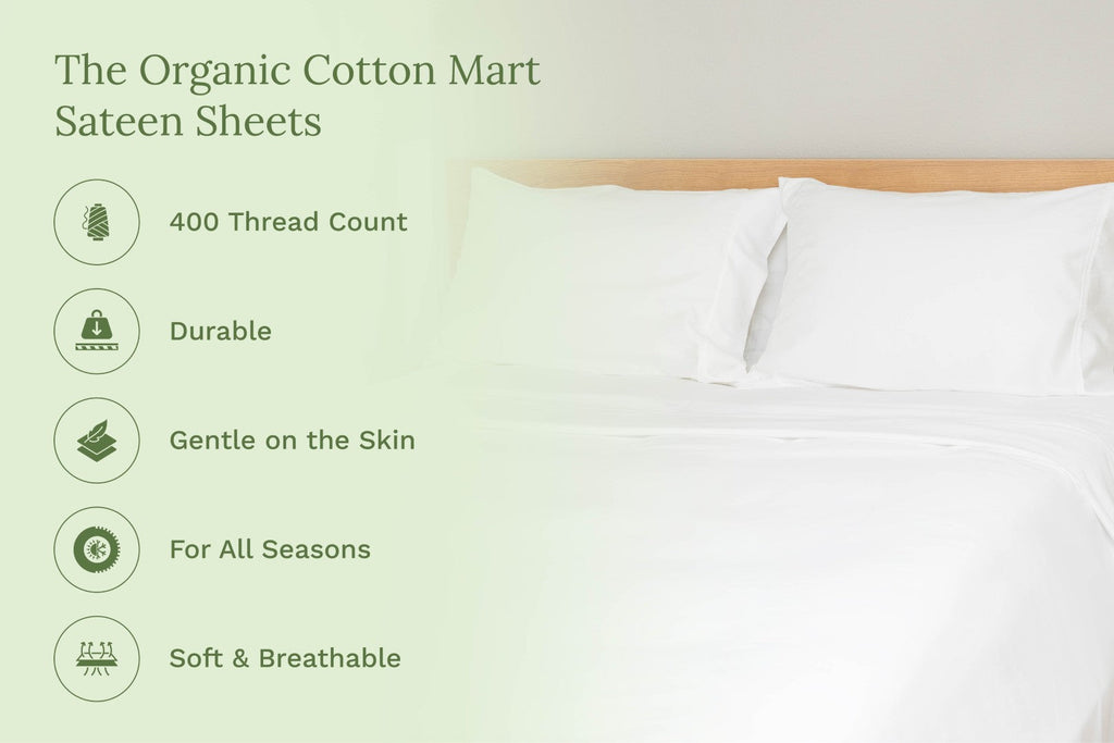Organic Sateen Sheet Set – 100% GOTS Certified Cotton | Dorm Ready