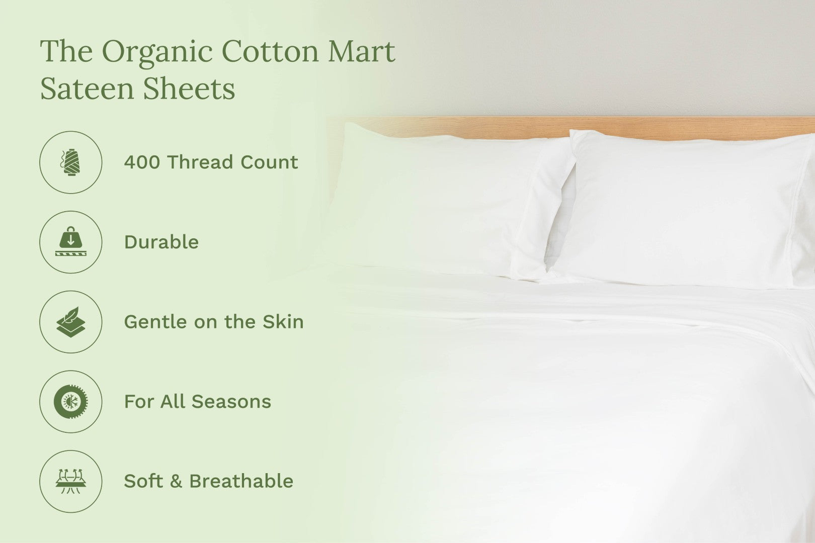 Organic Sateen Sheet Set – 100% GOTS Certified Cotton | Dorm Ready