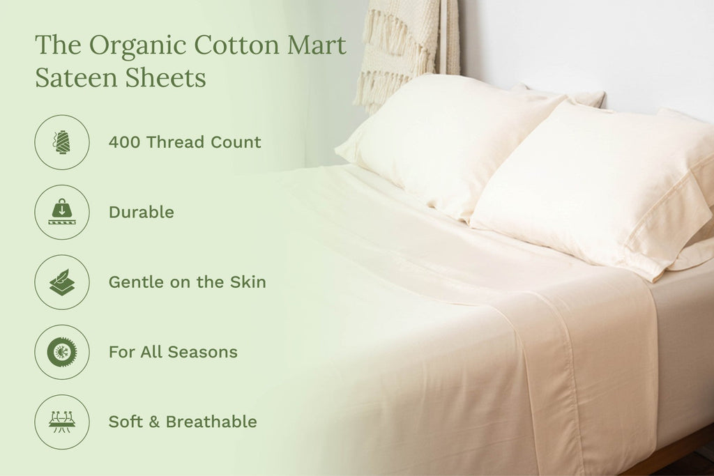Organic Sateen Sheet Set – 100% GOTS Certified Cotton | Dorm Ready