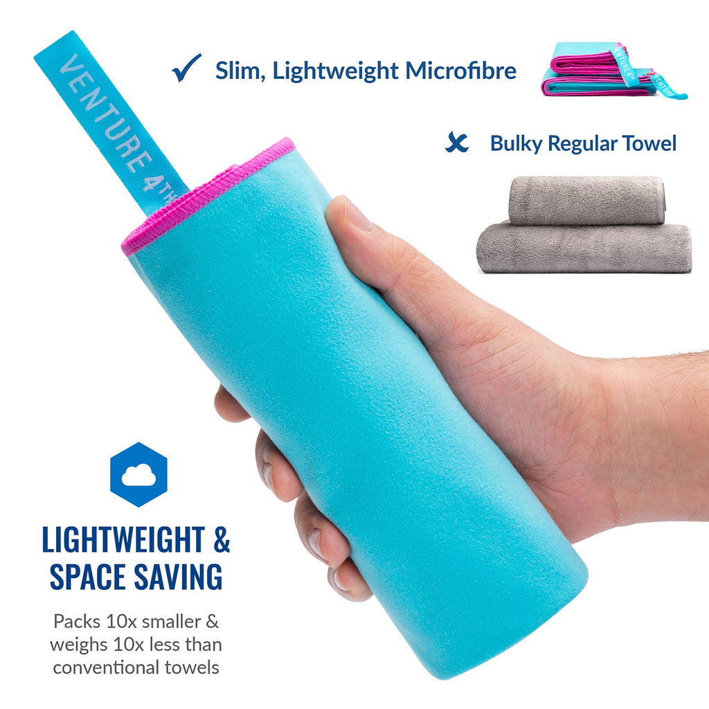 Quick Dry Microfiber Towel – Lightweight Travel & Gym Towel for College