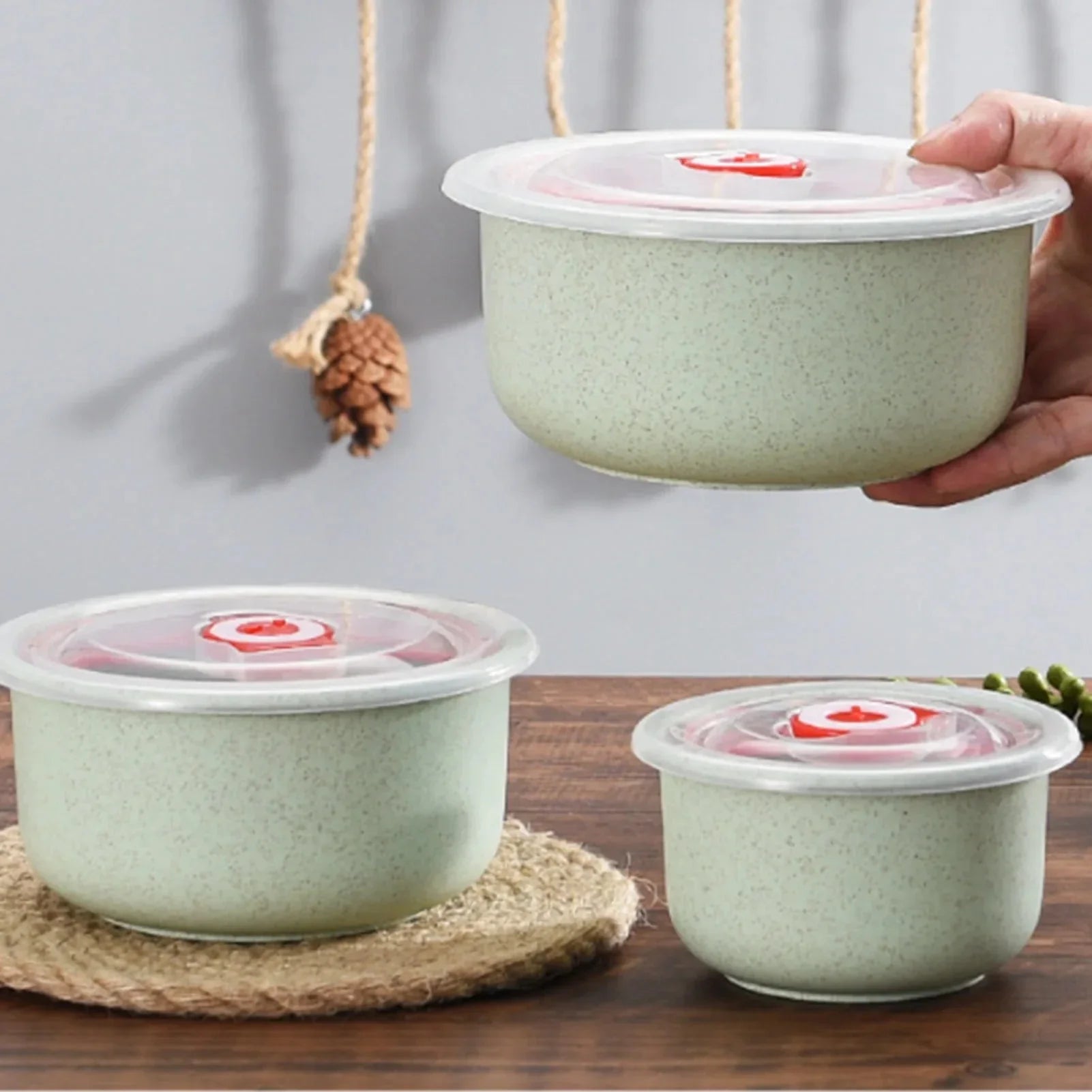Bento Meal Prep Containers for Dorm Life — Set of 3, Microwaveable