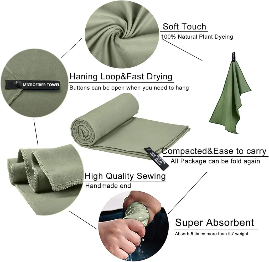 Quick-Dry Microfiber Towel – Compact Gym & Dorm Towel for College Students