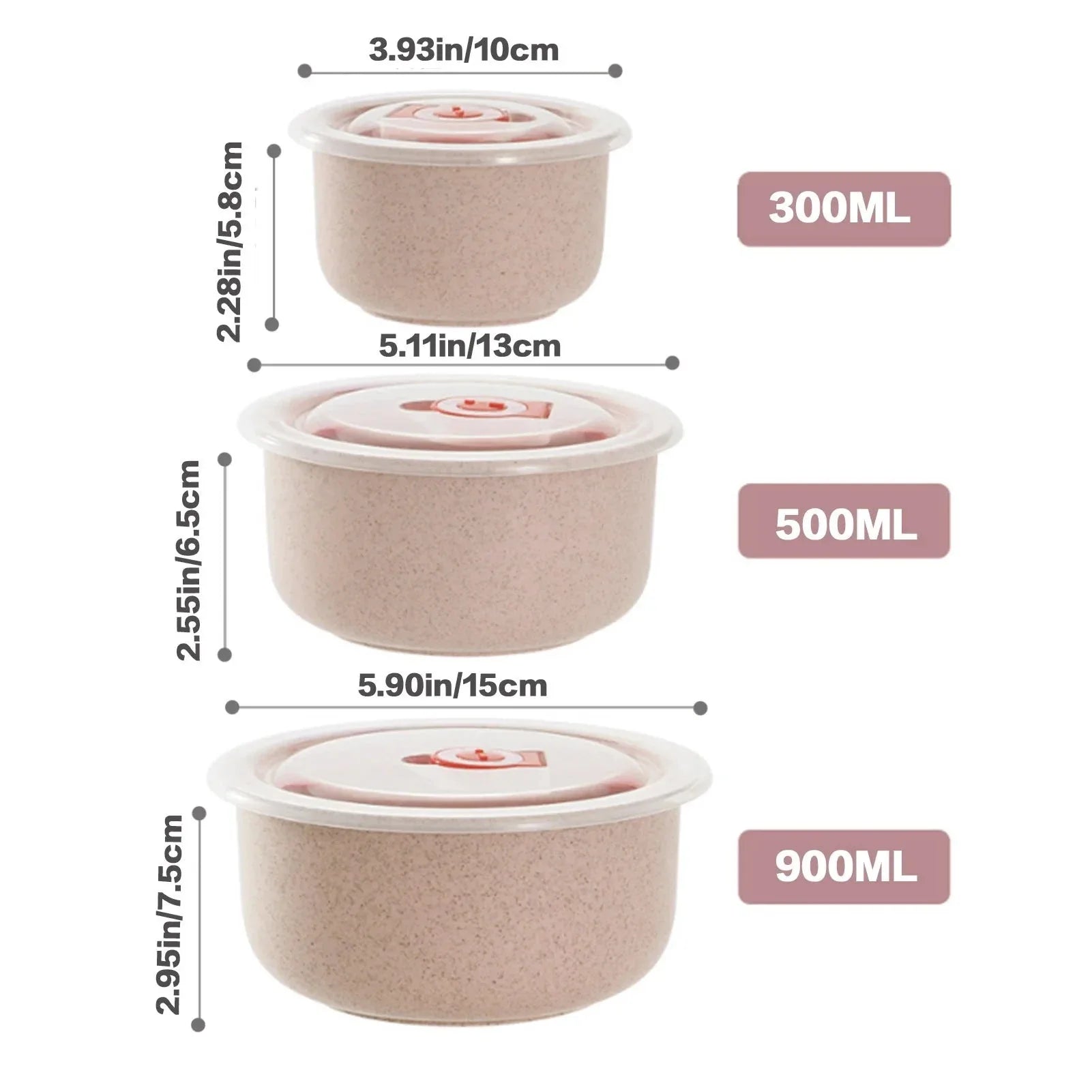 Bento Meal Prep Containers for Dorm Life — Set of 3, Microwaveable