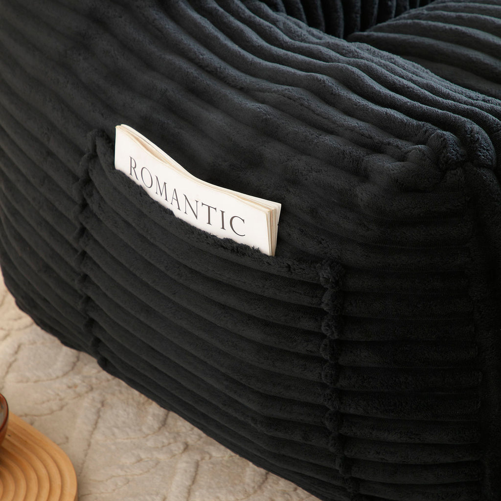 Giant Bean Bag Chair with Armrests & Footstool