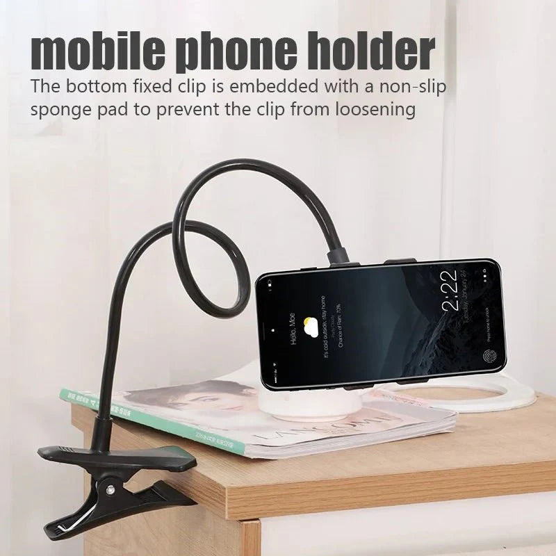 Flexible Gooseneck Phone Holder for Bed, Desk & Car